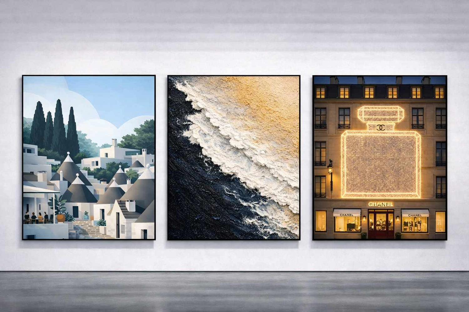 collection de tableaux représentant des lieux iconiques