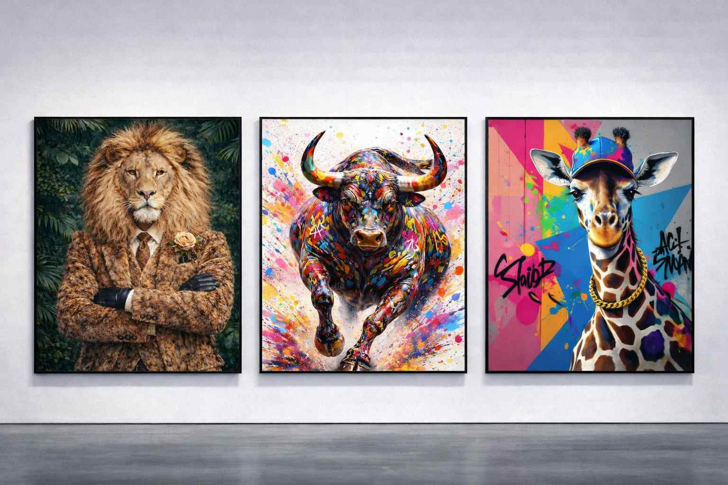 collection de tableaux d'animaux revisités