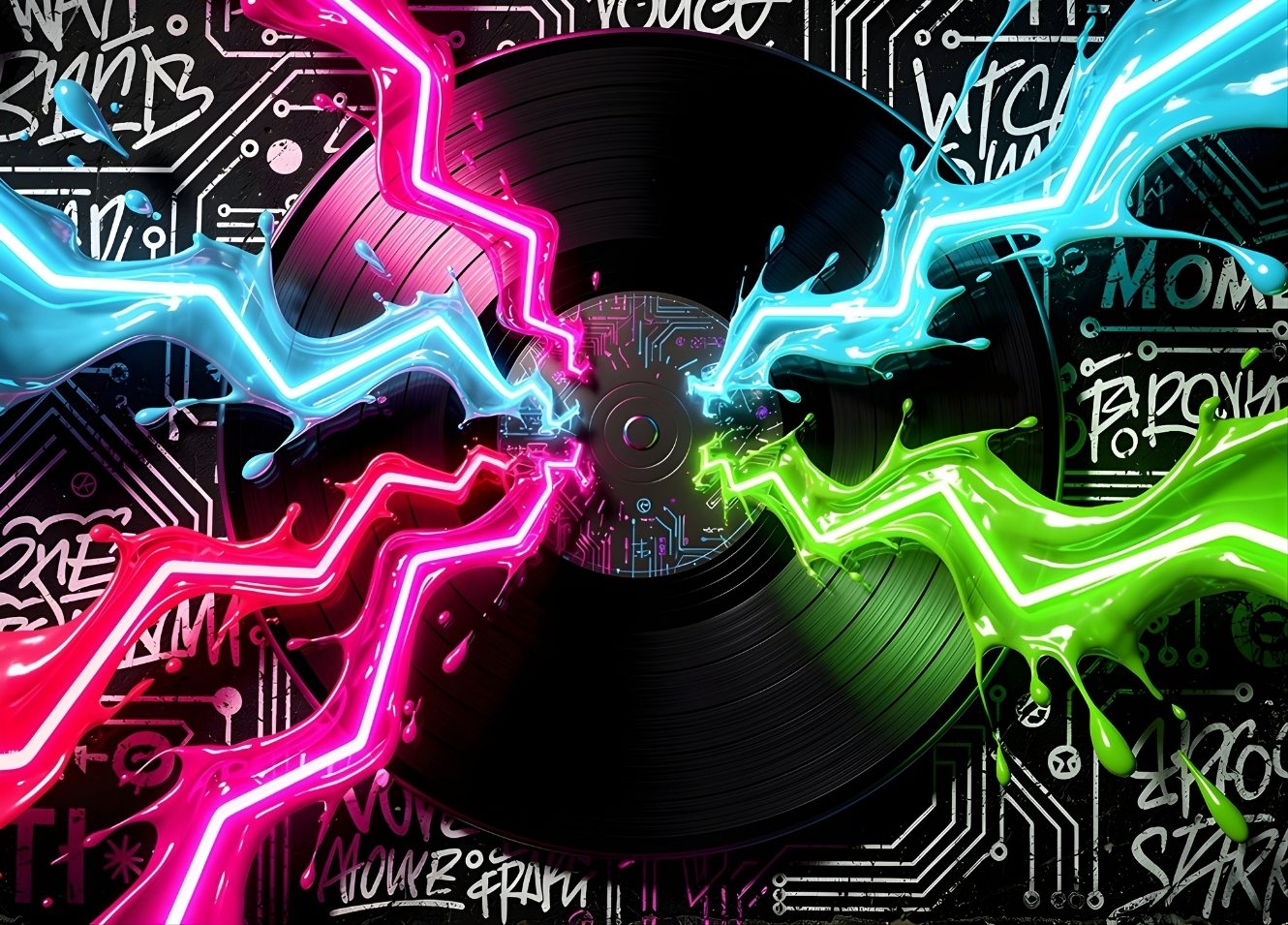 Tableau pop art street art vinyle néon face
