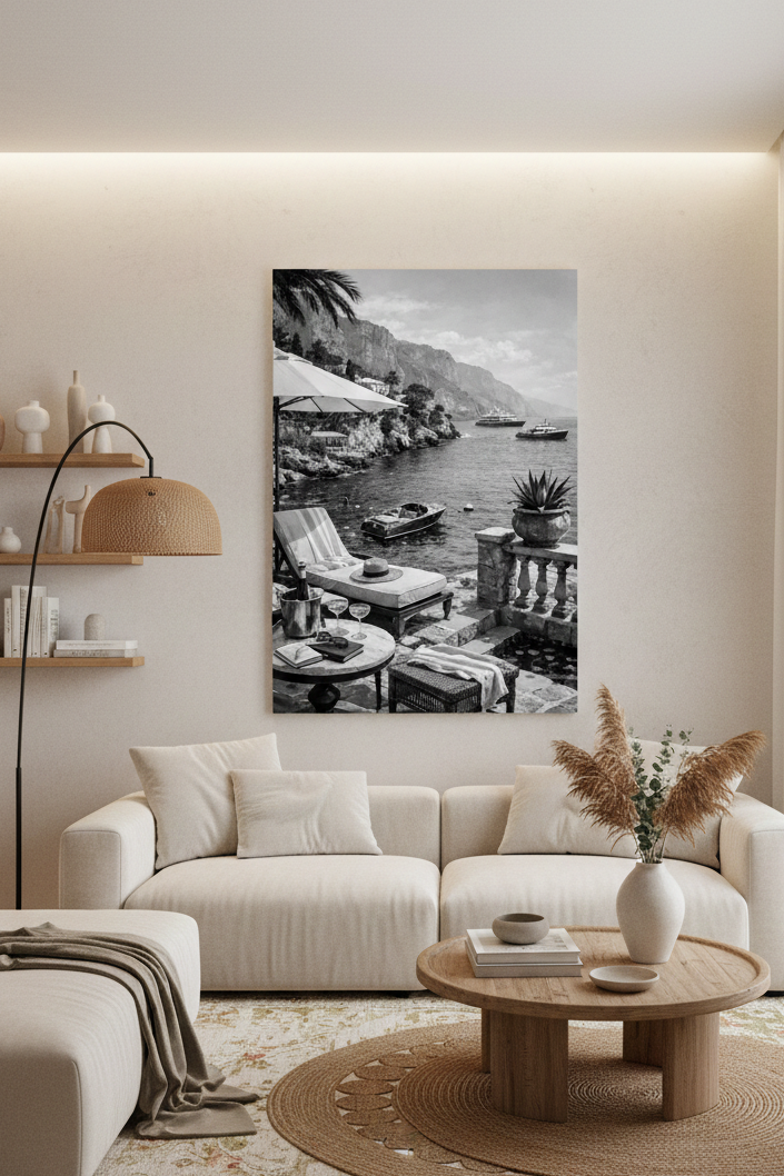 Photographie d’art noir et blanc en décoration murale élégante
