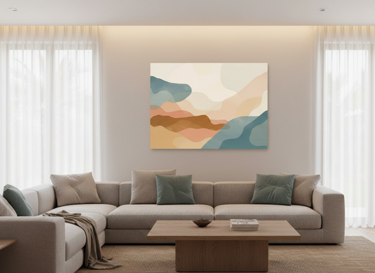 Œuvre murale abstraite ambiance zen et moderne pour chambre ou bureau élégant
