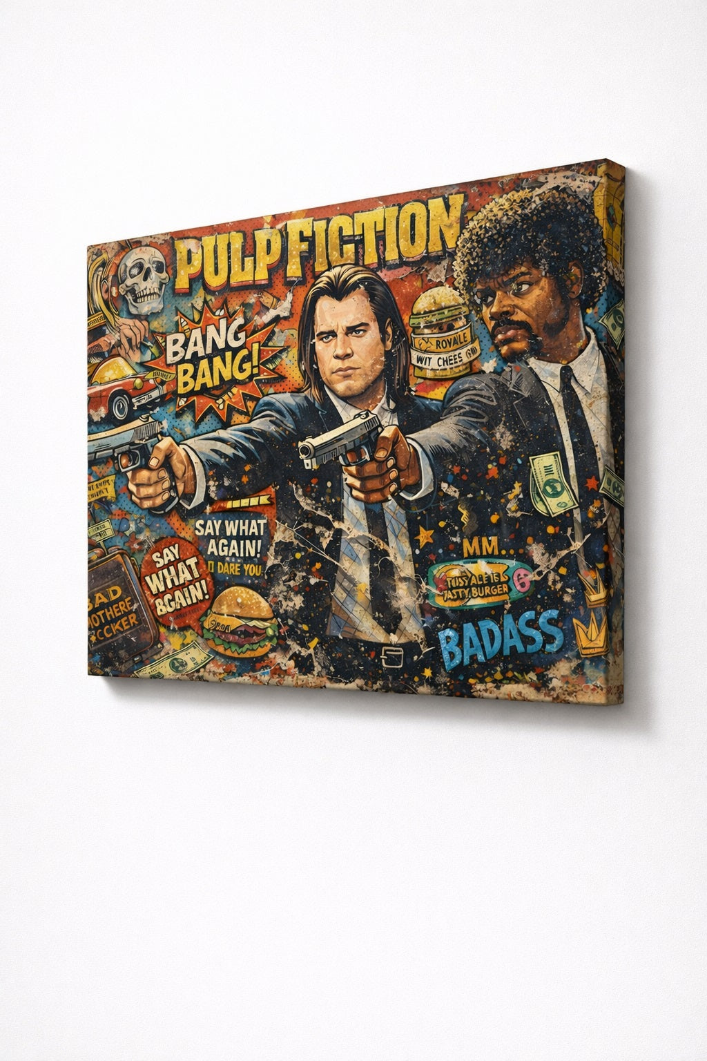 Tableau cinéma pop art vue de profil
