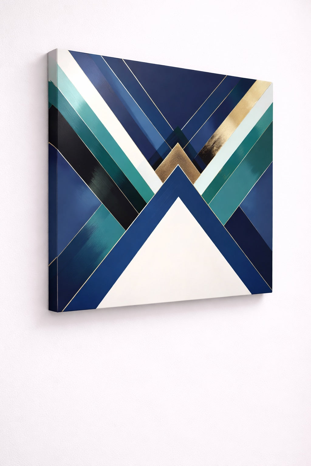 Tableau abstrait art déco imprimé sur toile en châssis bois
