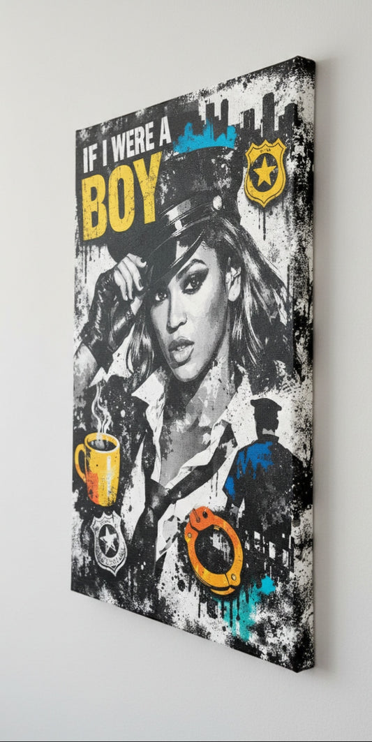 Tableau Beyoncé pop art vue de profil
