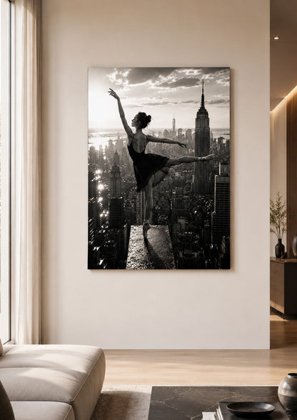 Tableau Above Manhattan présenté en situation dans un salon contemporain
