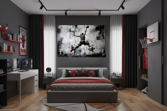 decoration murale sport loft industriel design moderne personnage célèbre dynamique
