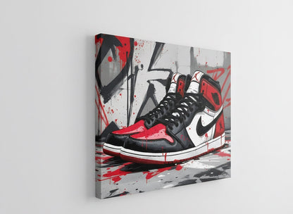 Détail artistique Air Jordan 1 Chicago street art
