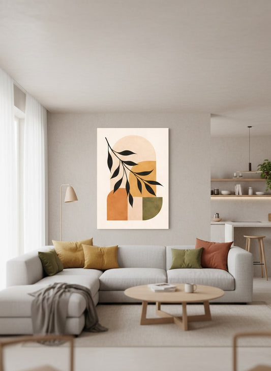 Tableau décoratif minimaliste s’intégrant parfaitement dans un intérieur 
