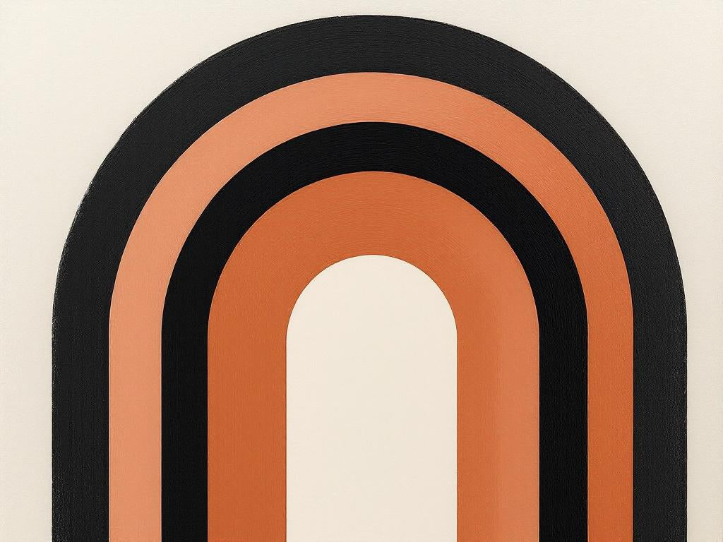 Tableau abstrait minimaliste arches graphiques

