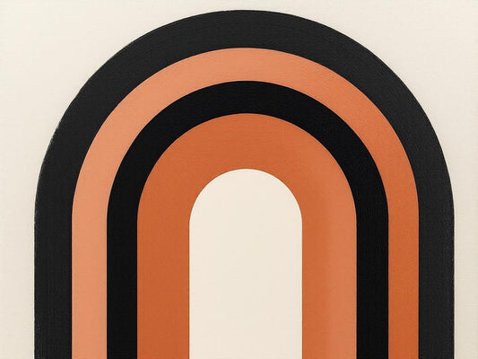 Tableau abstrait minimaliste arches graphiques
