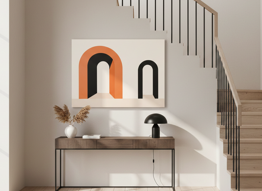 Tableau abstrait minimaliste intérieur
