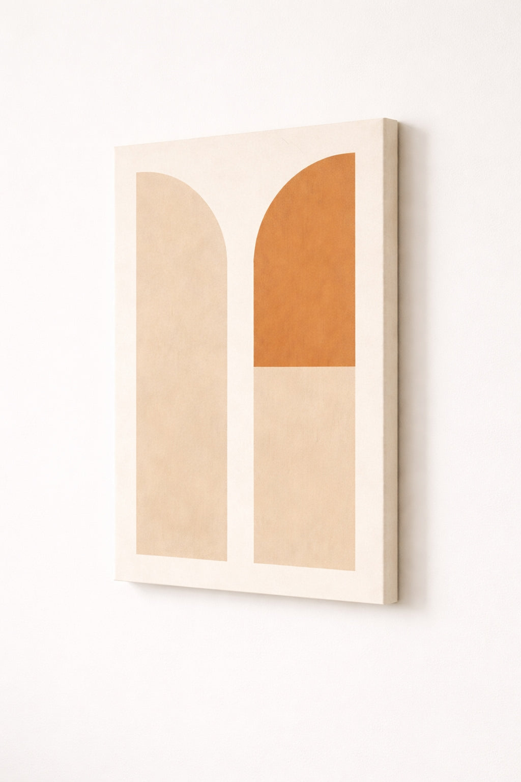 Tableau minimaliste arches toile vue de profil
