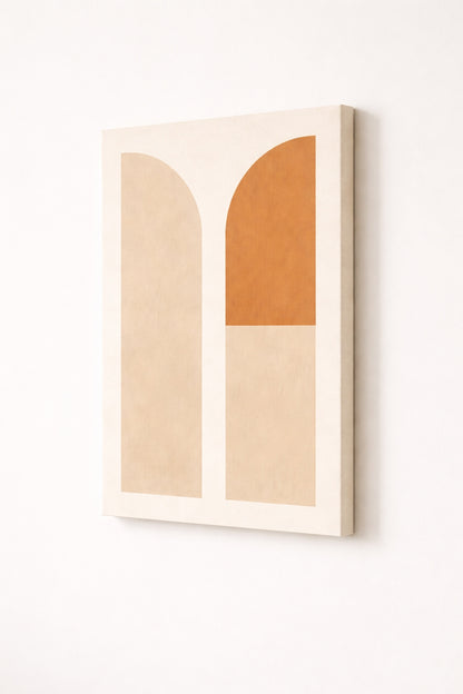 Tableau minimaliste arches toile vue de profil
