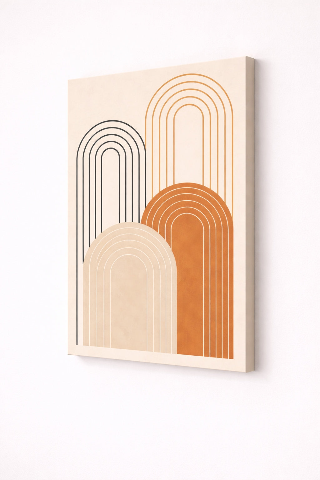 Tableau minimaliste arches graphiques vue de profil

