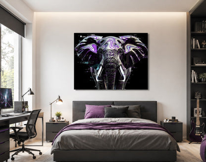 Tableau animalier contemporain mêlant cyber art, technologie et élégance décorative
