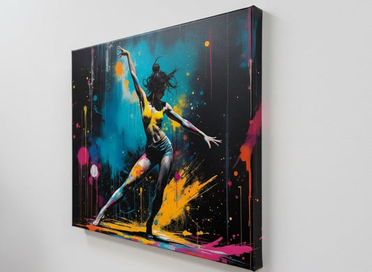 Art mural danse contemporaine en mouvement
