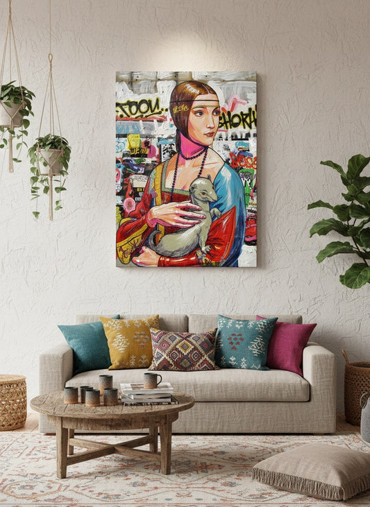 Art mural inspiré des grands maîtres
