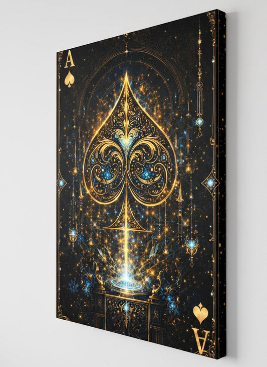 Tableau contemporain objet iconique revisité style noir et or raffiné
