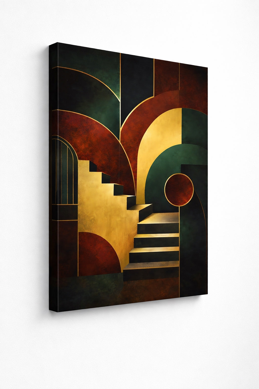 Tableau art déco moderne sur toile vue de profil

