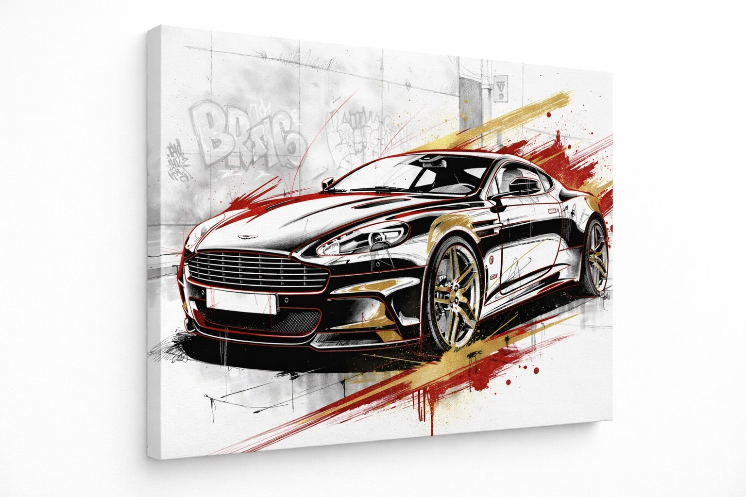 Tableau automobile luxe style street art moderne
