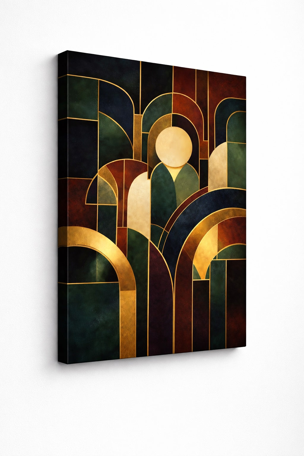 Tableau art déco moderne sur toile vue de profil
