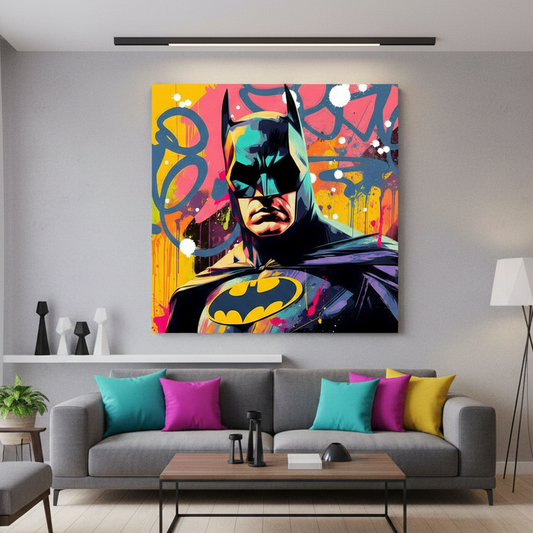 Tableau street art de Batman personnage célèbre
