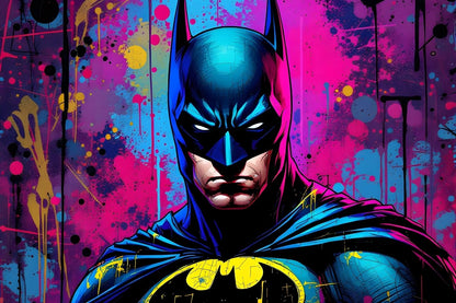 Tableau Batman portrait graffiti super héros pop culture
