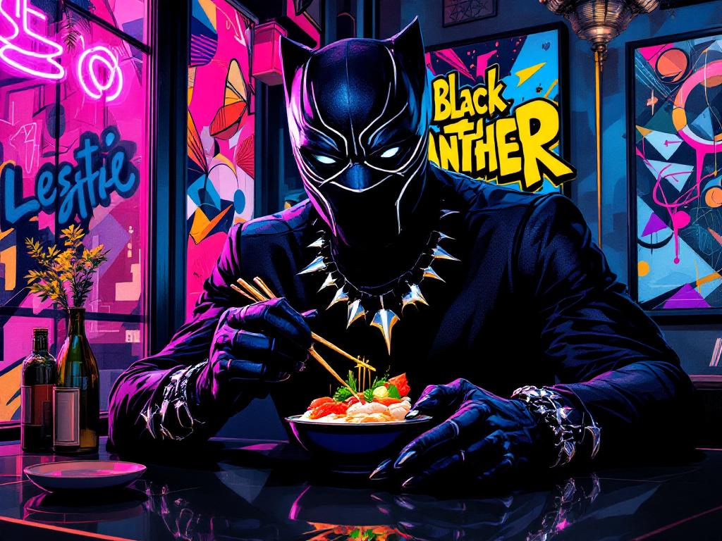 Black Panther revisité en art urbain
