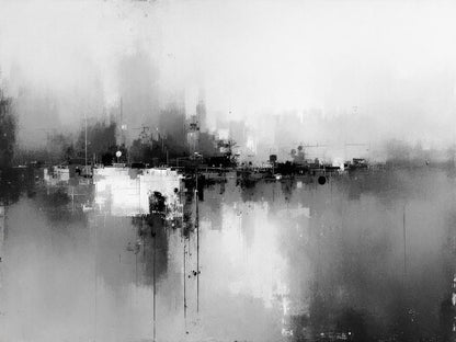Œuvre abstraite urbaine noir et blanc
