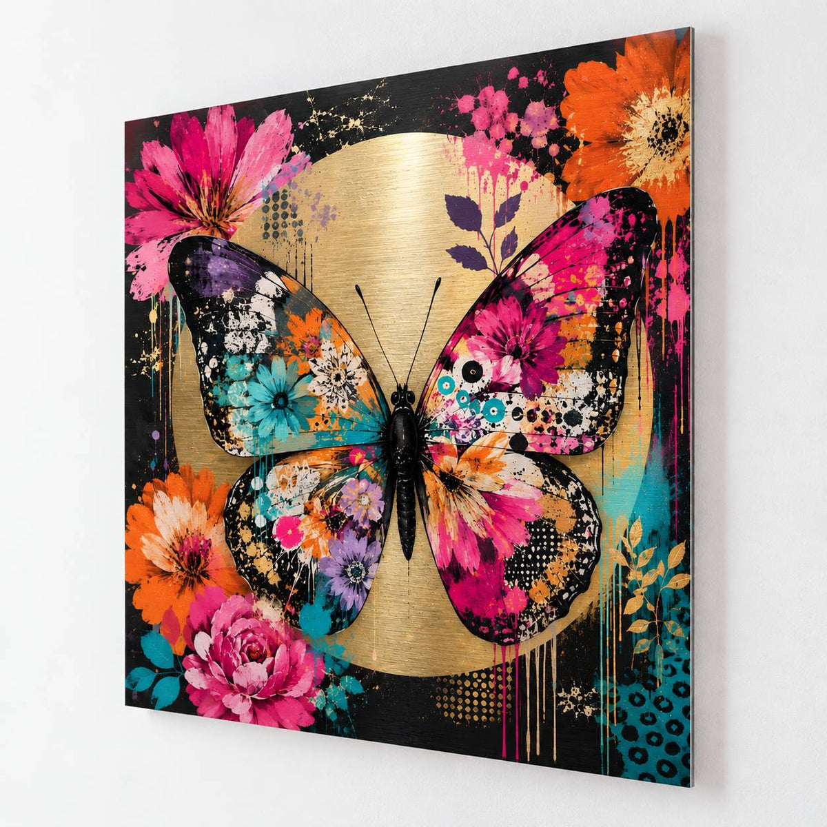Tableau Butterfly Bloom imprimé sur aluminium brossé
