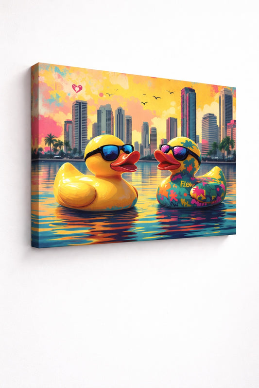 Tableau animaux revisités esprit ville contemporaine
