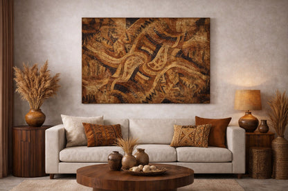 Tableau afro bohème pour intérieur ethnique chic
