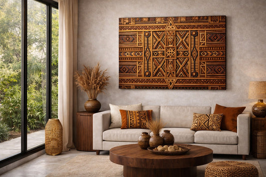 Tableau afro bohème en décoration intérieure
