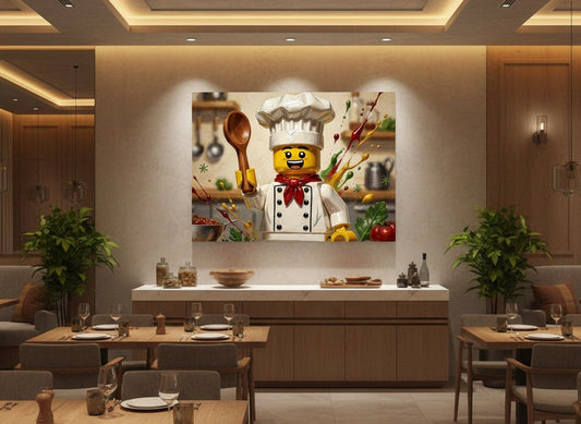 décoration murale cuisine moderne restaurant design art pop coloré
