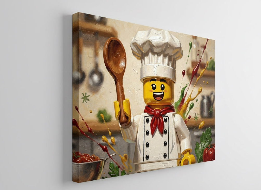 détail toque blanche cuillère bois sauce éclatante style pictural contemporain
