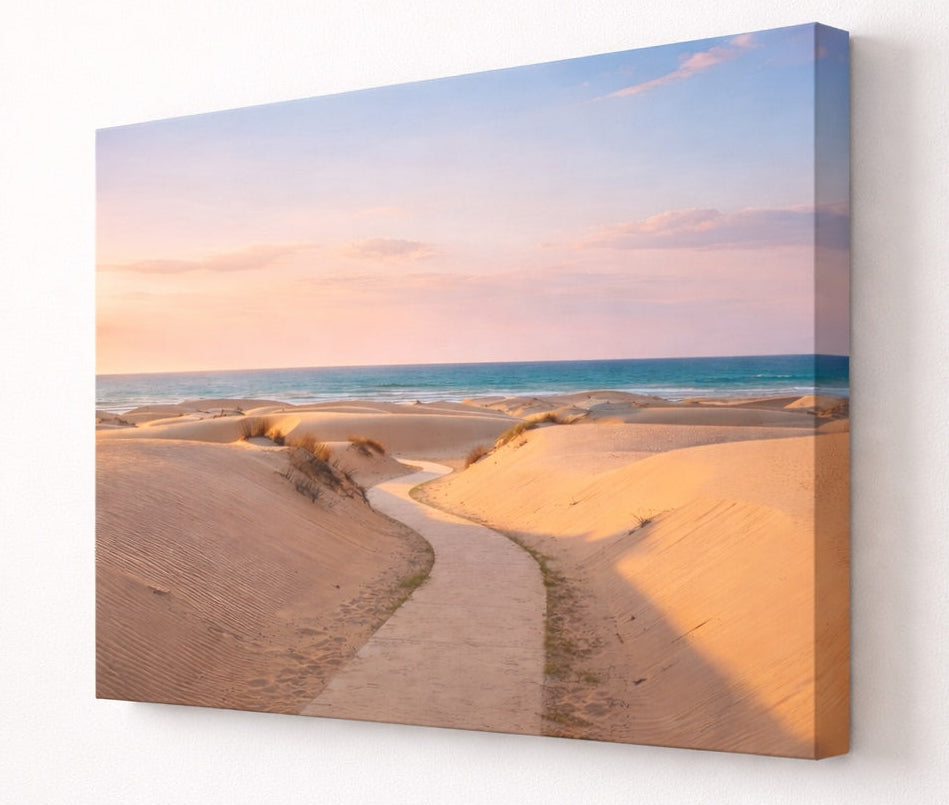 Détails de dunes éclairées par une lumière douce dans un paysage naturel
