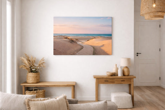 Tableau photo paysage naturel intégré dans un intérieur contemporain
