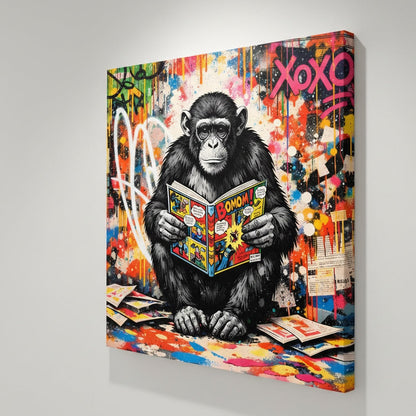 composition artistique animal revisité style street art projection peinture multicolore dynamique
