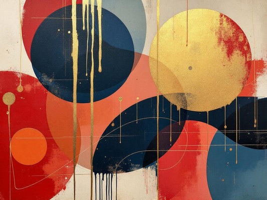 Tableau graphique a cercles colores vue de face
