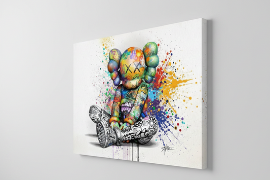 Œuvre pop art street art contemporaine aux couleurs éclatantes et style urbain
