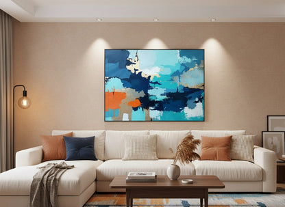 Composition abstraite intégrée dans un intérieur moderne
