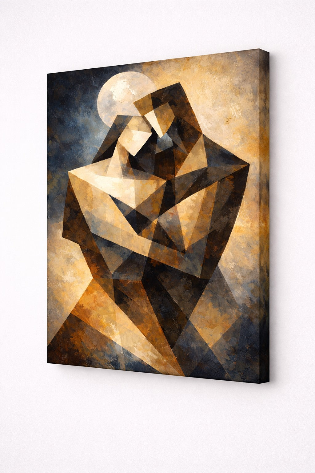 Vue toile tableau couple cubiste impression artistique contemporaine
