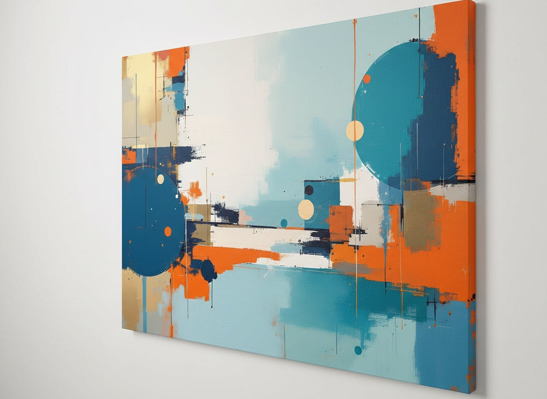 Œuvre abstraite géométrique sur toile
