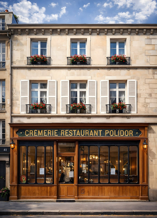 Façade du restaurant Polidor Paris

