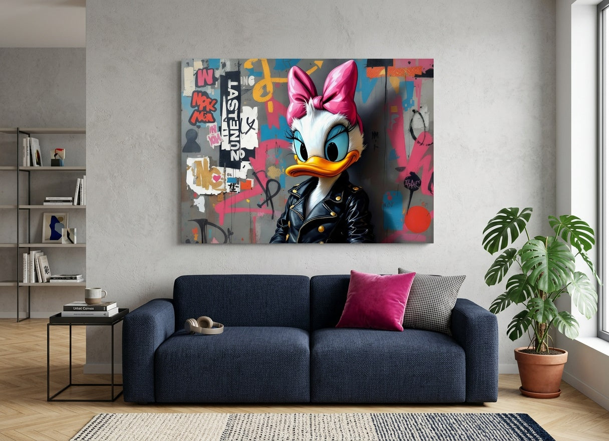Tableau mural Daisy Duck street art moderne
