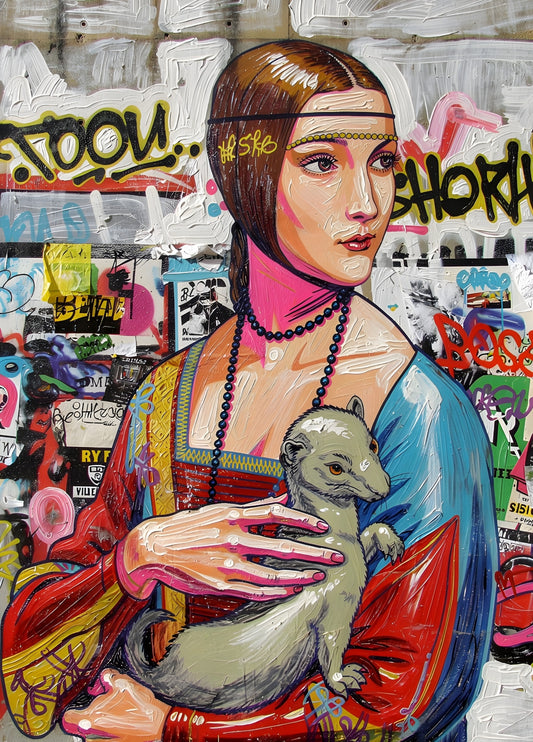 Portrait pop art Dame à l’Hermine
