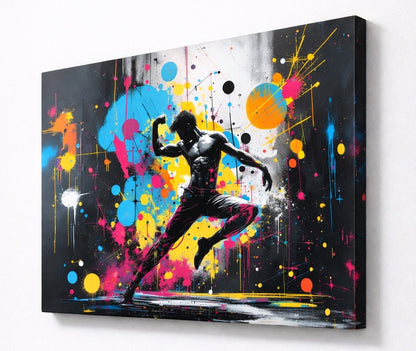 Tableau art urbain danse contemporaine couleurs
