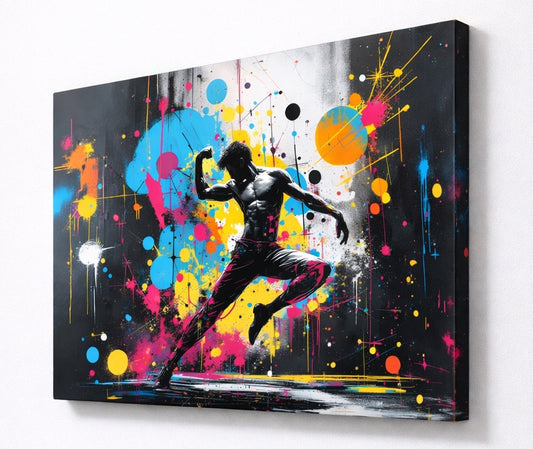 Tableau art urbain danse contemporaine couleurs
