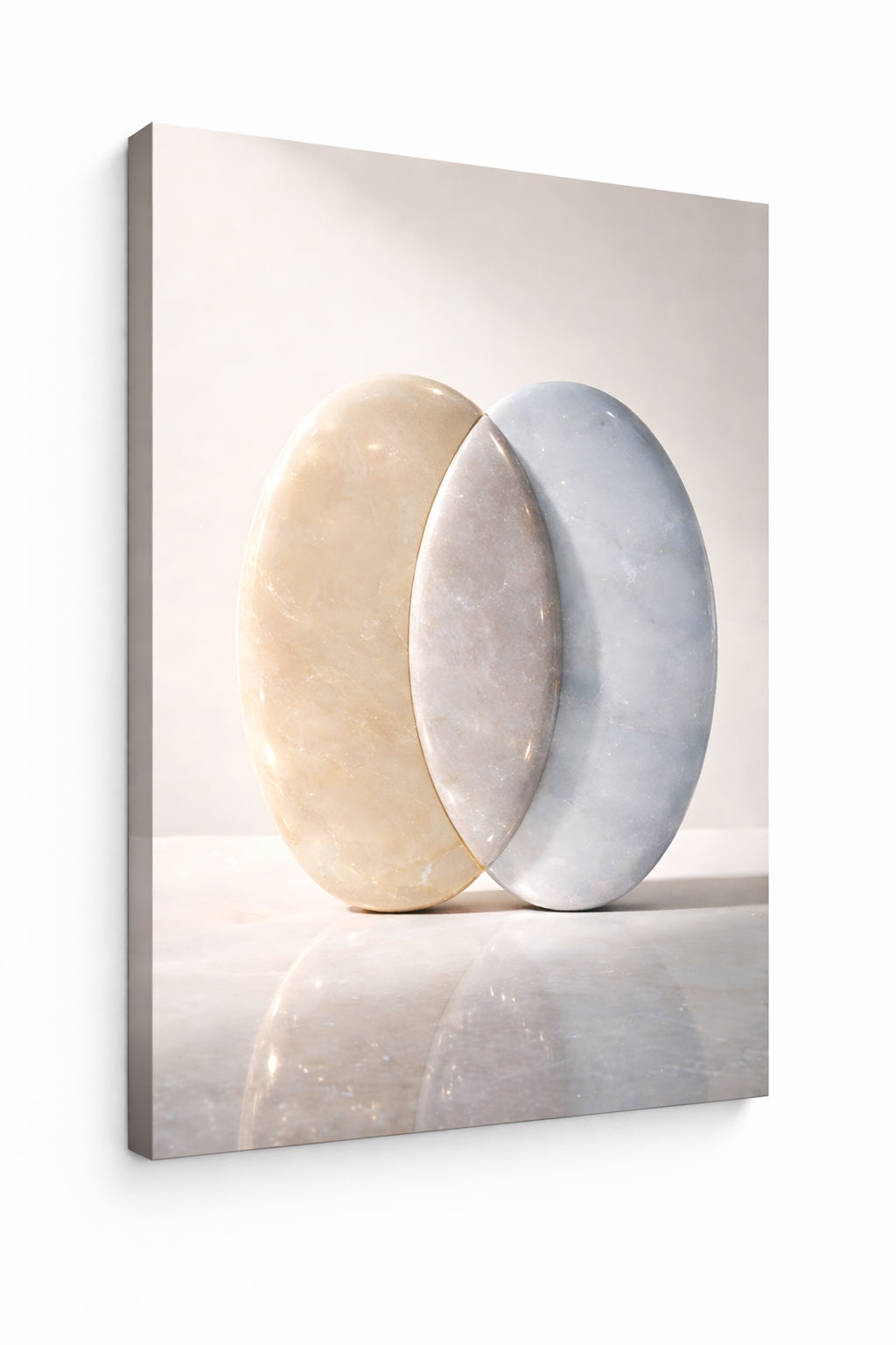 Tableau minimaliste abstrait couleurs naturelles décoration murale apaisante
