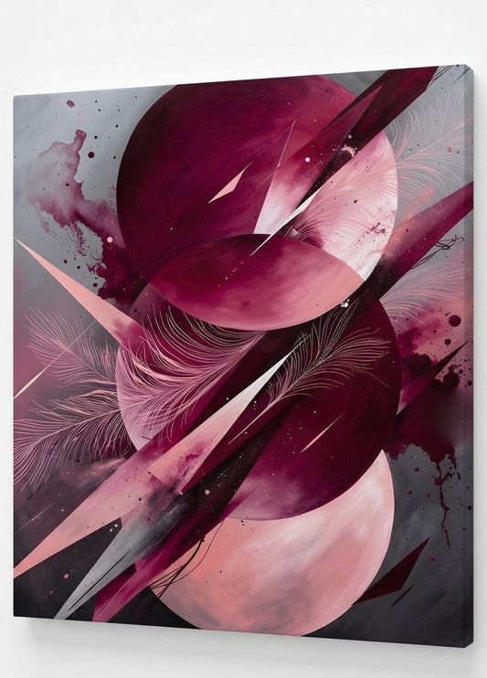 Décoration murale abstraite rouge avec design contemporain et style artistique premium
